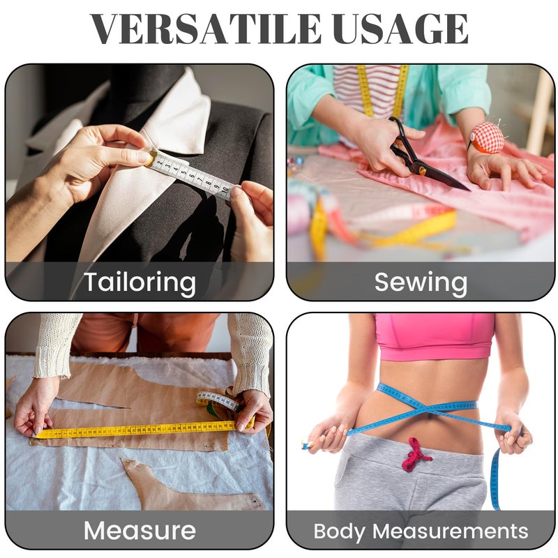 MYGBBKITDEC Tape Measure Body Measuring Tape 3 Pack Soft Fabric Measuring Tape for Sewing Cloth Measurement,Double Scale Tailor Ruler for Weight Loss (White) - Image 5
